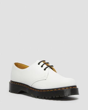 Dr Martens 1461 Bex Smooth Læder Oxford Sko Dame Hvide | DK 342OKI